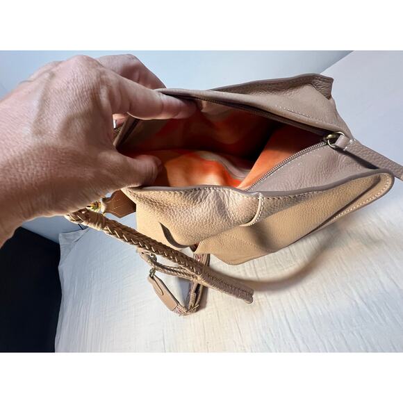 Lucky Brand 100% Leather Laya Sholder Bag Purse Handbag Color‎ Smoke Grey - Picture 7 of 9